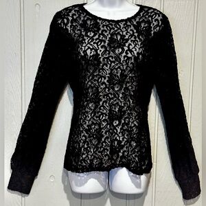 Stella & Dot Black Lace Blouse